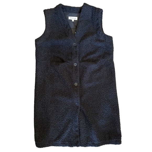 NWT Prologue XLarge Sleeveless Deep V-Neck Front Button Longline Sherpa Vest - Picture 1 of 5